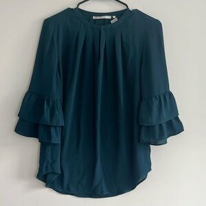 Teal blouse with bell sleeves size small